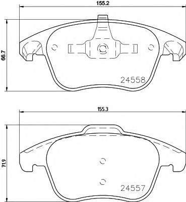 HELLA PAGID 8db355015561 -  Комплект тормозных колодок, дисковый тормоз